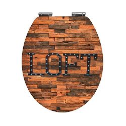 WC sedátko z dřevovláknité desky Wenko Loft, 44 x 37,5 cm