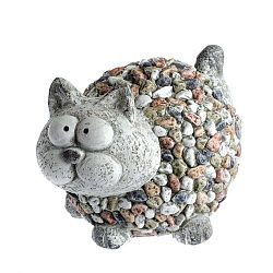 Zahradní dekorace Dakls Garden Deco Cat With Stones, výška 20 cm