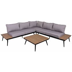 Zahradní lavice s odkládacím stolkem s detaily z eukalyptového dřeva ADDU Riba