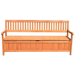 Zahradní lavice s úložným prostorem z eukalyptového dřeva ADDU Houston, délka 187 cm