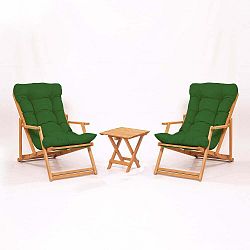 Zahradní lounge set z bukového dřeva v modro-přírodní barvě pro 2 – Floriane Garden