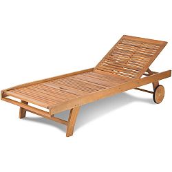 Zahradní polohovatelné lehátko z akáciového dřeva Fieldmann