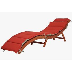 Zahradní skládací lehátko z eukalyptového dřeva s oboustranným sedákem ADDU Nassau