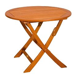 Zahradní skládací stůl z eukalyptového dřeva ADDU Stockholm, Ø 90 cm