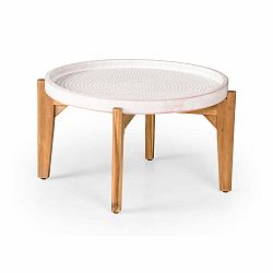 Zahradní stolek s růžovou betovonou deskou Bonami Selection Bari, ø 70 cm