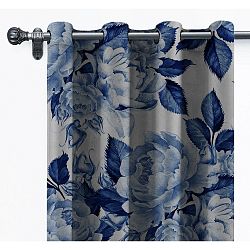 Závěs ze sametu Velvet Atelier Flowers, 140 x 260 cm