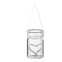 Závěsná skleněná dekorace s motivem srdíčka Ego Dekor, 6,5 x 5 cm