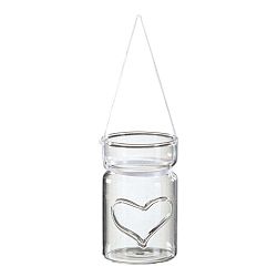 Závěsná skleněná dekorace s motivem srdíčka Ego Dekor, 6 x 9 cm