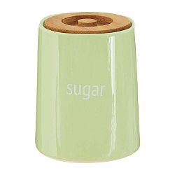 Zelená dóza na cukr s bambusovým víkem Premier Housewares Fletcher