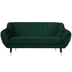 Zelená dvoumístná pohovka s černými nohami Paolo Bellutti Paolo