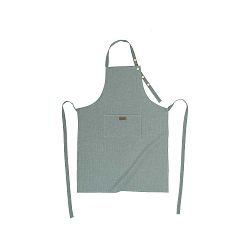 Zelená kuchyňská zástěra s příměsí lnu Tiseco Home Studio