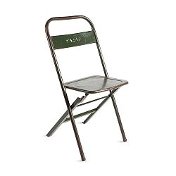 Zelená skládací ručně vyráběná židle z recyklovaného kovu RGE Mash