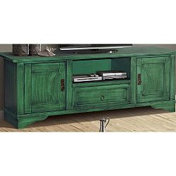 Zelená TV komoda z masivního topolového dřeva Evergreen House Design