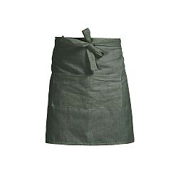 Zelená zástěra s příměsí lnu Linen Couture Delantal Green Moss