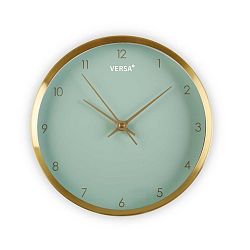 Zelené hodiny s rámem ve zlaté barvě Versa Runna, ⌀ 25,8 cm