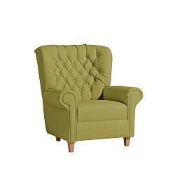 Zelené křeslo Max Winzer Recliner Vicky Leather Green