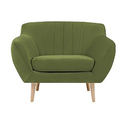 Zelené křeslo se světlými nohami Mazzini Sofas Sardaigne