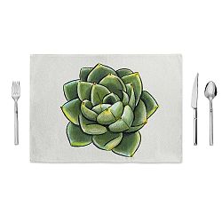 Zelenobílé prostírání Home de Bleu Succulent, 35 x 49 cm