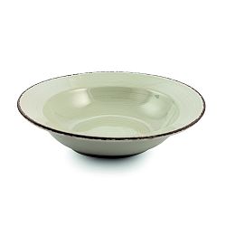 Zelený kameninový hluboký talíř na salát Villa d'Este, Ø 25.4 cm