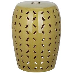 Zelený keramický stolek vhodný do exteriéru Safavieh Atticus, ø 33 cm