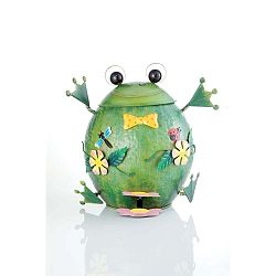 Zelený kovový odpadkový koš ve tvaru žáby Brandani