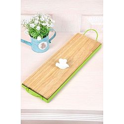 Zelený podlouhlý servírovací tác s prkénkem The Mia