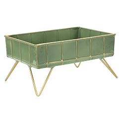 Zelený příruční servírovací podnos na nožkách Mauro Ferretti