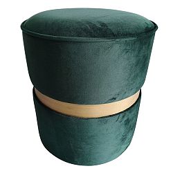Zelený puf s nohami z borovicového dřeva Simla Velvet, ⌀ 40 cm