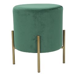 Zelený puf s železnými nohami ve zlaté barvě Mauro Ferretti Rotondo