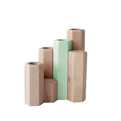 Zelený stojan na svíčky z masivního bukového dřeva HARTÔ