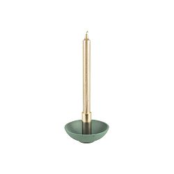 Zelený svícen s detailem ve zlaté barvě PT LIVING Nimble, výška 9,5 cm