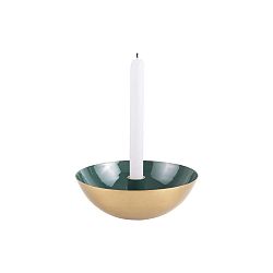 Zelený svícen s detailem ve zlaté barvě PT LIVING Tub, ⌀ 17 cm