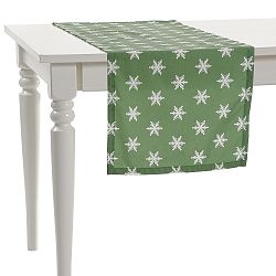 Zelený vánoční běhoun na stůl Apolena Shine Stars, 40 x 140 cm
