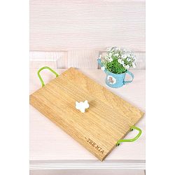 Zelený velký servírovací tác s prkénkem The Mia Sign