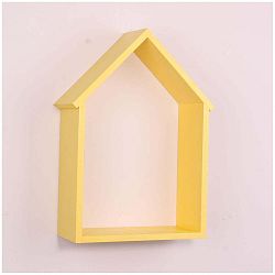 Žlutá dřevěná nástěnná polička North Carolina Scandinavian Home Decors House