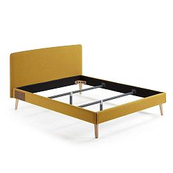 Žlutá dvoulůžková postel La Forma Lydia, 213 x 178 cm