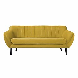 Žlutá dvoumístná pohovka Mazzini Sofas Toscane, černé nohy