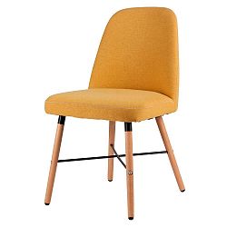 Žlutá jídelní židle s podnožím z bukového dřeva sømcasa Kalia