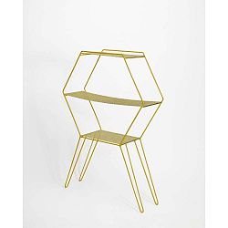 Žlutá kovová police Surdic Estanteria de pie Hexagon Dorado