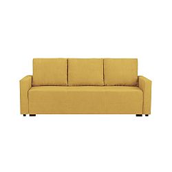 Žlutá třímístná rozkládací pohovka s úložným prostorem Melart Francisco