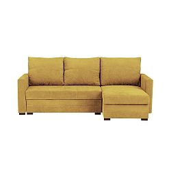 Žlutá třímístná variabilní rohová rozkládací pohovka s úložným prostorem Melart Andy