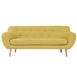 Žlutá trojmístná pohovka se světlými nohami Mazzini Sofas Sicile
