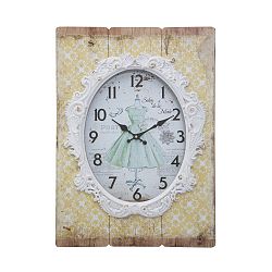 Žluté nástěnné hodiny Mauro Ferretti Shabby Dream, 42 x 58 cm