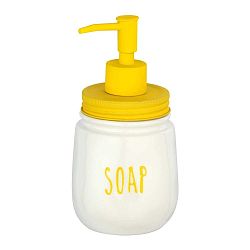 Žluto-bílý keramický dávkovač na mýdlo Wenko Tirana