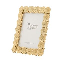 Žlutý fotorámeček v pryskyřicovém rámu Mauro Ferretti Flower Glam, 15 x 20 cm