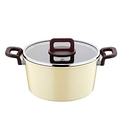 Žlutý hrnec s úchyty a pokličkou Madison Leah, Ø 24 cm