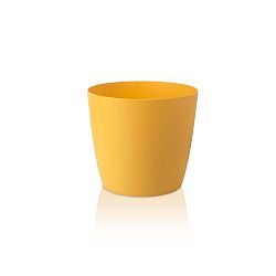 Žlutý květináč s pojízdnými kolečky Gardenico Ella Twist'n'Roll Smart System, ø 40 cm