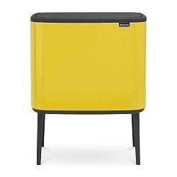 Žlutý odpadkový koš se 3 přihrádkami Brabantia BO Touch Bin, 3x 11 l