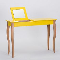 Žlutý toaletní stolek se zrcadlem Ragaba Dressing Table, délka 105 cm