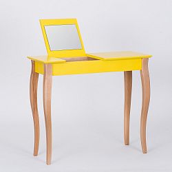 Žlutý toaletní stolek se zrcadlem Ragaba Dressing Table, délka 85 cm